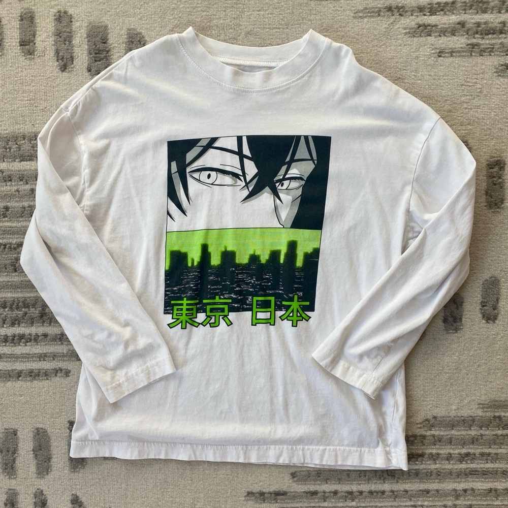 H&M Size 12/14 Cotton Long Sleeve White T-shirt in great shape